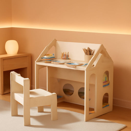 Playhouse Shaped Toddler Table And Chair Chalkboard