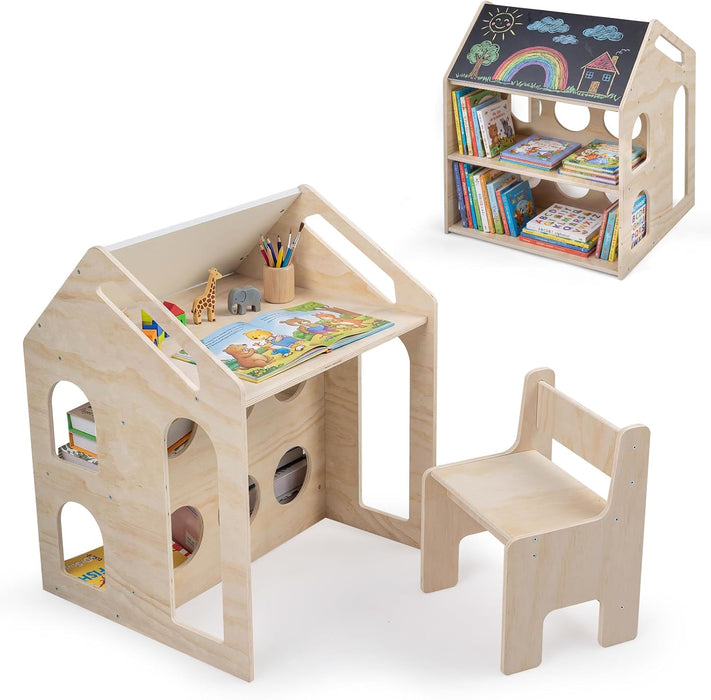 Playhouse Shaped Toddler Table And Chair Chalkboard