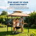 8X5 Ft BBQ Grill Gazebo with Double Roof, Outdoor Grill Shelter with 2 Side Shelves & Tool Hooks, Weather-Resistant Patio Shelter for Backyard Cooking