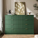55" Wide Fluted 8-Drawer Double Dresser for Bedroom, Green