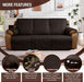 Waterproof Recliner Sofa Cover,Non Slip Couch Cover for Reclining Sofa Washable Furniture Protector with Elastic Straps Pocket for Kids, Pets (Chocolate, 3 Seater)