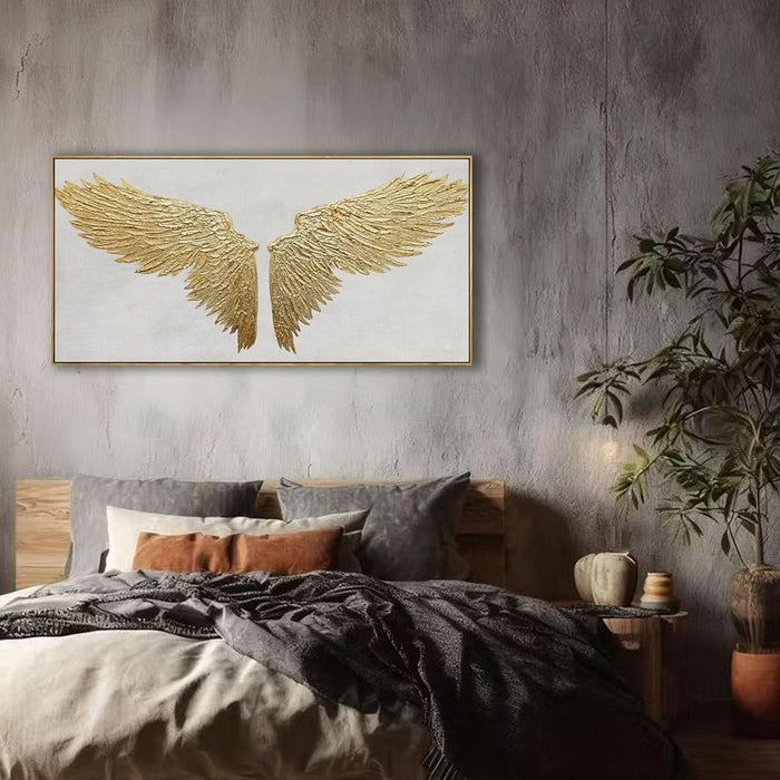 White and Gold Wall Decor Framed Modern Abstract Wall Art Bird Canvas Prints Paintings Neutral Wall Art for Bedroom Office Kitchen 20"X 40"