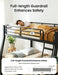 Full XL over Queen Bunk Bed for Adults, Heavy Duty Metal Queen Bunk Bed Frame with Reinforced Steel Slats, Full-Length Guardrails & Anti-Slip Ladder, Noise-Free, No Box Spring Needed, Black