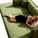 Green Modular Sectional Sofa Bed Removable Ottoman