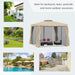 10' X 10' Patio Gazebo, Aluminum Frame Double Roof Outdoor Gazebo Canopy Shelter with Netting & Curtains, for Garden, Lawn, Backyard and Deck, Khaki