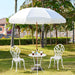 9Ft Patio Umbrella with Tassels, Fringe Portable Beach Umbrella, Umbrella Outdoor Patio with Crank Operating Mechanism, Tilting Aluminum Pole, Fiberglass Ribs for Garden, Pool, Cream