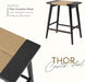 Thor Wicker Premium Solid Wood Counter Stool 24", Backless Counter Height Seating with Hand-Knitted Rope, Eco-Friendly Modern Design (Midnight Charcoal)