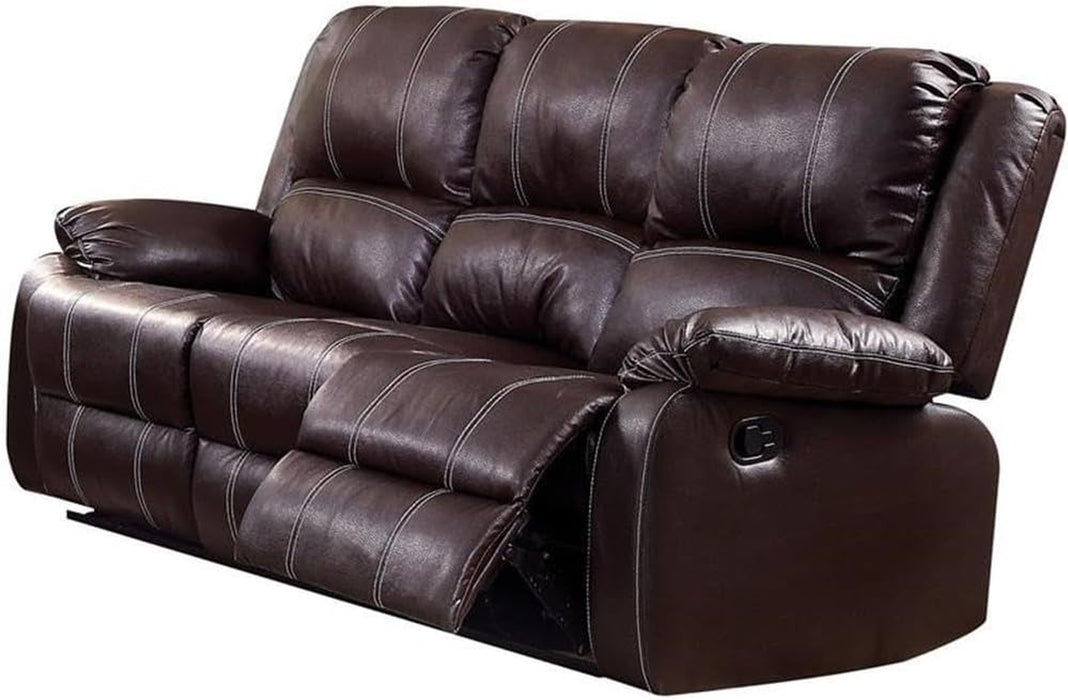 Brown Faux Leather Recliner Loveseat