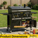 63" Oversized Charcoal BBQ Grill & Smoker, Large Outdoor Grill with 2 Individual Lifting Charcoal Trays, Cabinet-Style Charcoal Grills with Foldable Side Tables, 4 Wheels, Asadores De Carbon