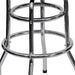 Bruno 2 Pack Double Ring Chrome Barstool with Red Seat