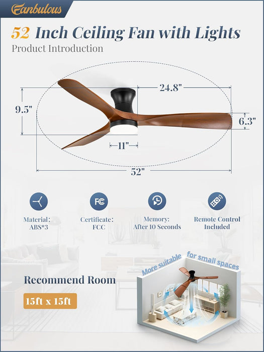 52 Inch Ceiling Fan With Lights WhisperQuietEnergy