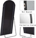 Floor Length Mirror, 76"X34" Arch Full Length Mirror Hanging or Leaning, Body Mirrors with Stand, Arched-Top Wall Mounted Mirrors with Aluminum Frame for Bedroom (Black)