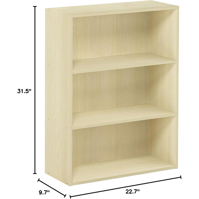 Pasir 3-Tier Open Shelf Bookcase, Maple