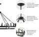 53Inch Black Wagon Wheel Chandelier Farmhouse Industrial