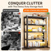 5-Tier Metal Bookshelf,Heavy Duty Bookcase with Adjustable Shelves for Office,Library,Living Room,Black