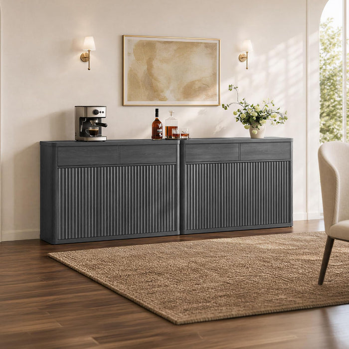 Buffet Cabinet with Storage - Storage Cabinet with Doors & Shelves | Accent Credenza Buffet Table with 2 Drawer Buffets & Sideboards for Living Room Dining Room Kitchen Entryway Office