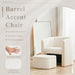 Cream PlushSherpa Barrel Armchair With Storage Ottoman