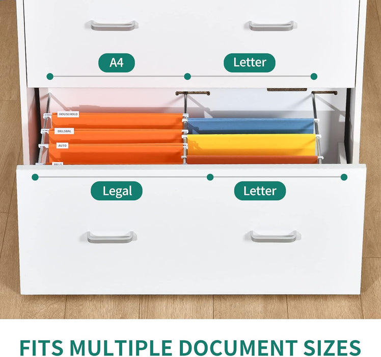 2-Drawer Filing Cabinet with Charging Station