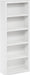 Rail 5-Tier Open Shelf Bookcase with Classic Style Edges, White