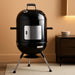 Vertical 18 Inch Charcoal BBQ Smoker, 4-In-1 Portable Outdoor Grill with Adjustable Air Vent, 600 SQ. in Cooking Area, Built-In Temperature Gauge, BBQ Grill for Camping, Picnics - 810-36014