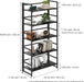 All Black Folding Bookshelf Five Tier Organization