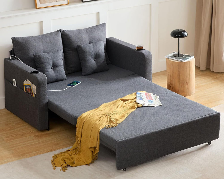 3 in 1 Convertible Sofa Bed with Storage and USB - ShipItFurniture