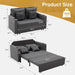 3 in 1 Convertible Sofa Bed with Storage and USB - ShipItFurniture