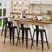 30 Inch Bar Stools Set of 4, Industrial Metal Barstools Farmhouse Bar Chairs with Large Seat for Kitchen Island (30 Inch, Black) - ShipItFurniture