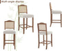 30 Inch Counter Height Stools Set of 2 Rattan Farmhouse Barstools Mid Century Modern Bar Chairs Upholstered Kitchen Bar Stools with Wood Legs for Island/Dining Room, Linen Beige - ShipItFurniture