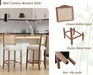 30 Inch Counter Height Stools Set of 2 Rattan Farmhouse Barstools Mid Century Modern Bar Chairs Upholstered Kitchen Bar Stools with Wood Legs for Island/Dining Room, Linen Beige - ShipItFurniture