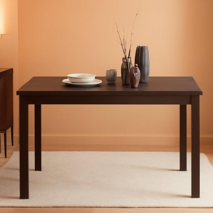 Dining Table for 4 People Kitchen Table with Wood Legs Dinner Table for Apartment Living Room Dining Room Office Kitchen Home Furniture Rectangular Modern, Brown