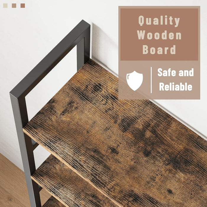 70X70" Triple 5 Tier Book Shelf, Large Wooden Bookcase with 17 Open Display Shelf, Modern Tree Bookshelf Metal Frame Tall Book Case Furniture for Living Room Bedroom Home Office Rustic Brown