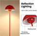 Red Floor Lamp for Living Room, 66'' Tall Industrial Standing Lamp with Unique Reflecting Shade, Mid Century Modern Ambient Light for Bedroom Office Corner