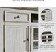 Havalance Farmhouse TV Stand Fits Tvs up to 72", 4 Cabinets and Shelves for Storage, Vintage White & Weathered Gray