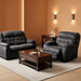 Living Room Furniture Sets Manual Recliner Sofa Set, Fabric Reclining Couch,Included Loveseat and 3 Seat Manual Recliner Sofa,Dark Gray(Sofa+Loveseat)