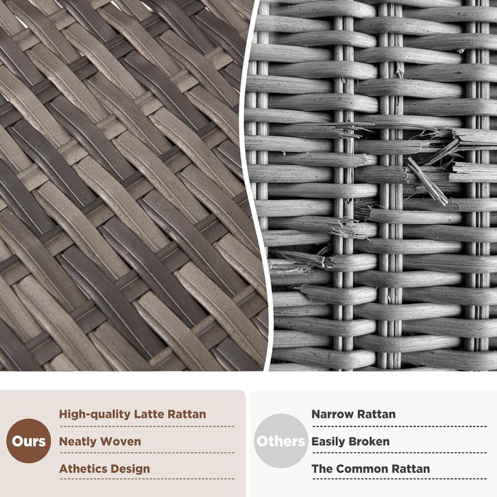 7 Piece Patio Furniture Set, Wicker Outdoor Conversation Set with Swivel Chairs, 2 Ottomans, Storage Coffee Table, Rattan Outdoor Sectional Sofa for Deck Backyard Porch （7 Seats, Gray）