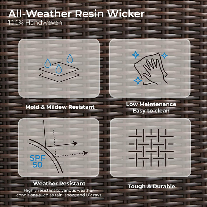 Patio Wicker Chair, 360° Rocking Swivel Outdoor Rattan Chair with Thickened Cushions for Backyard, Poolside, Garden or Porch