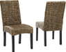 Edgewater Handwoven Natural Fiber Rattan Dining Chairs Set of 2, Seagrass