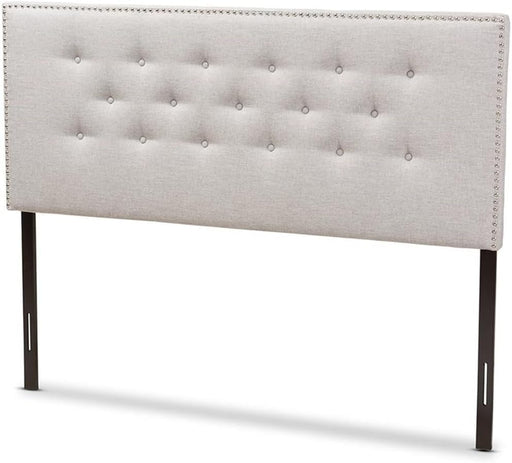 Windsor Tufted King Panel Headboard in Grayish Beige