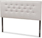 Windsor Tufted King Panel Headboard in Grayish Beige