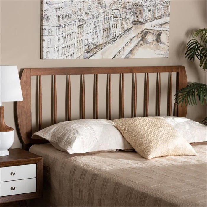Walnut Finished Wood King Size Headboard
