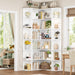 72" Tall Corner Bookshelf, 6-Tier Bookshelf and Bookcase, White | Space-Saving Book Shelf with Open Storage, L Shaped Corner Bookcase for Home Office, Thickened Boards for Heavy Duty