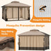 Patio Gazebo 10x12 Khaki Weatherproof Aluminum Frame