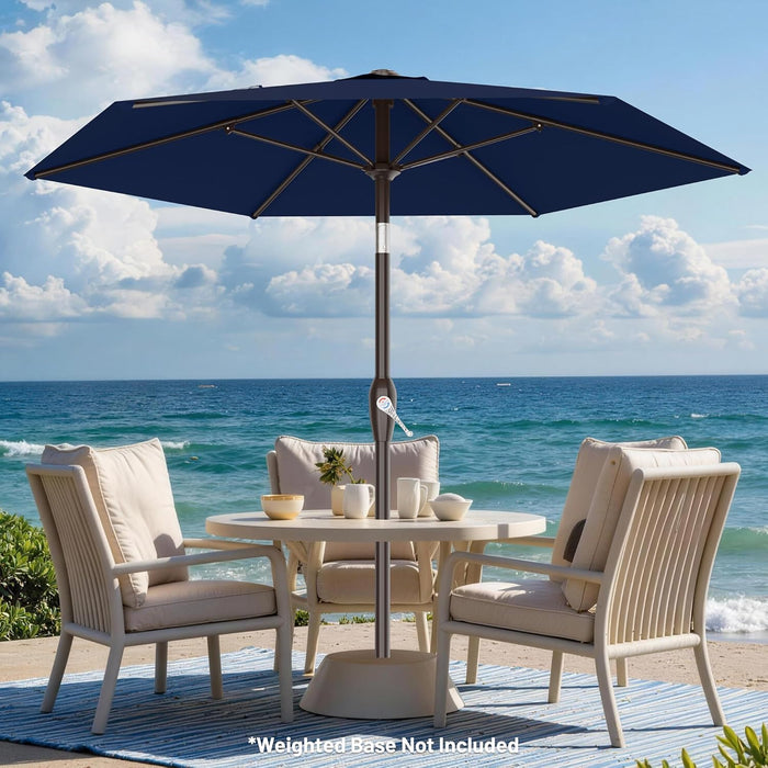 7.5FT Patio Umbrella Table Market Umbrella with 6 Sturdy Ribs, Button Tilt/Crank Heavy-Duty round Outdoor Umbrellas for Garden, Deck, Backyard,And Pool, Navy