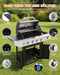 4-Burner Propane Gas BBQ Grill with Side Burner, 46,500 BTU Output Stainless Steel Barbecue Grill with Enameled Cast Iron Grates and Side Tables for Outdoor Cooking Kitchen and Patio Backyard