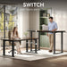 4-Leg Electric Height Adjustable Standing Desk, 63X28 Black Walnut
