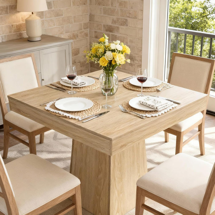 31Point5Inch Square Dining Table With Pedestal Base