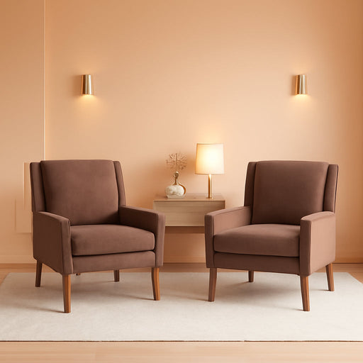 Accent Chairs for Living Room, Mid-Century Wooden Fabric Living Room Chairs, Arm Chair, Side Chairs for Living Room, Bedroom, Reading Nook