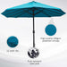 Extra Large 15 Ft Patio Umbrella, Double-Sided Wide Outdoor Umbrella with Crank Handle and Air Vents for Backyard, Deck, Pool, Market, Cream White