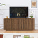 64" Buffet Sideboard Cabinet with Storage, Modern Fluted Accent Credenza with Adjustable Shelves, Wood Coffee Bar Console Table for Living Room Kitchen Dining Room Hallway, Walnut
